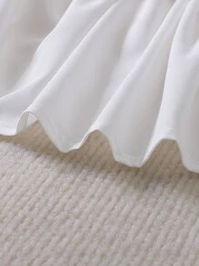 Bebé con lazo delantero ribete con fruncido Vestido & Accesorio Diadema