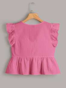 Soleia Ruffle Trim Peplum Top