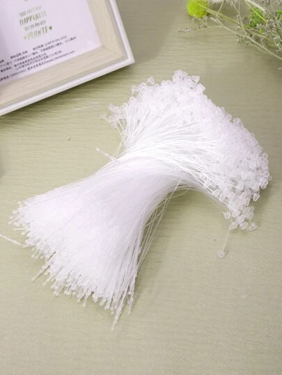 1000pcs/Set Plastic Gift Tag Rope, Minimalist Clear Gift Label String For Party, Back To School Valentine Day