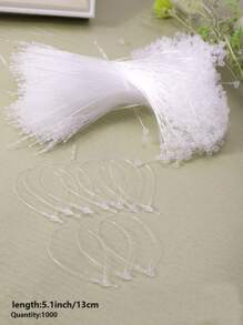 1000pcs/Set Plastic Gift Tag Rope, Minimalist Clear Gift Label String For Party, Back To School Valentine Day - Clear - View 5