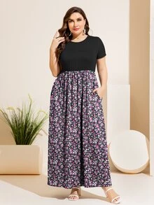 DEARCASE Plus Ditsy Floral Print Dress - Multicolor - View 5