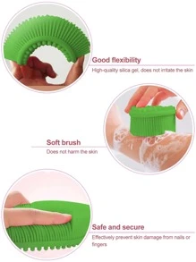 1入組矽膠洗澡刷,現代綠色沐浴刷