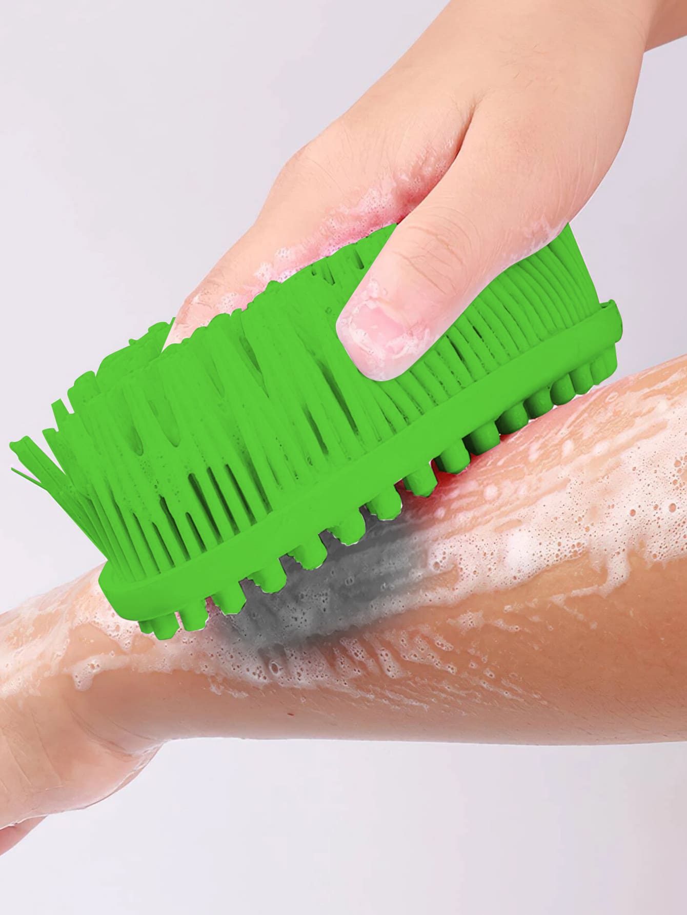1入組矽膠洗澡刷,現代綠色沐浴刷