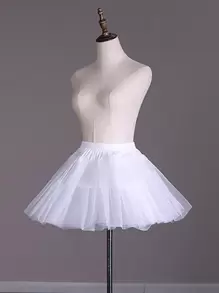 1 件白色网状衬裙，适用于新娘礼服、裙子、芭蕾裙等。带可调节腰带和 3 层钢圈。黑色/白色可选女士秋装 - 白色 - 查看 1