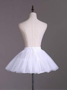 1 件白色网状衬裙，适用于新娘礼服、裙子、芭蕾裙等。带可调节腰带和 3 层钢圈。黑色/白色可选女士秋装 - 白色 - 查看 2