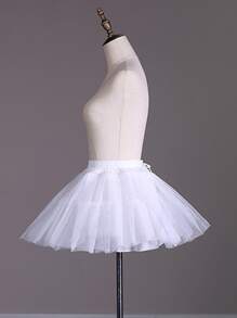 1 件白色网状衬裙，适用于新娘礼服、裙子、芭蕾裙等。带可调节腰带和 3 层钢圈。黑色/白色可选女士秋装 - 白色 - 查看 5