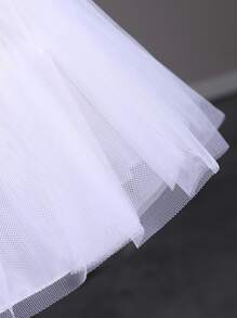 1 件白色网状衬裙，适用于新娘礼服、裙子、芭蕾裙等。带可调节腰带和 3 层钢圈。黑色/白色可选女士秋装 - 白色 - 查看 7