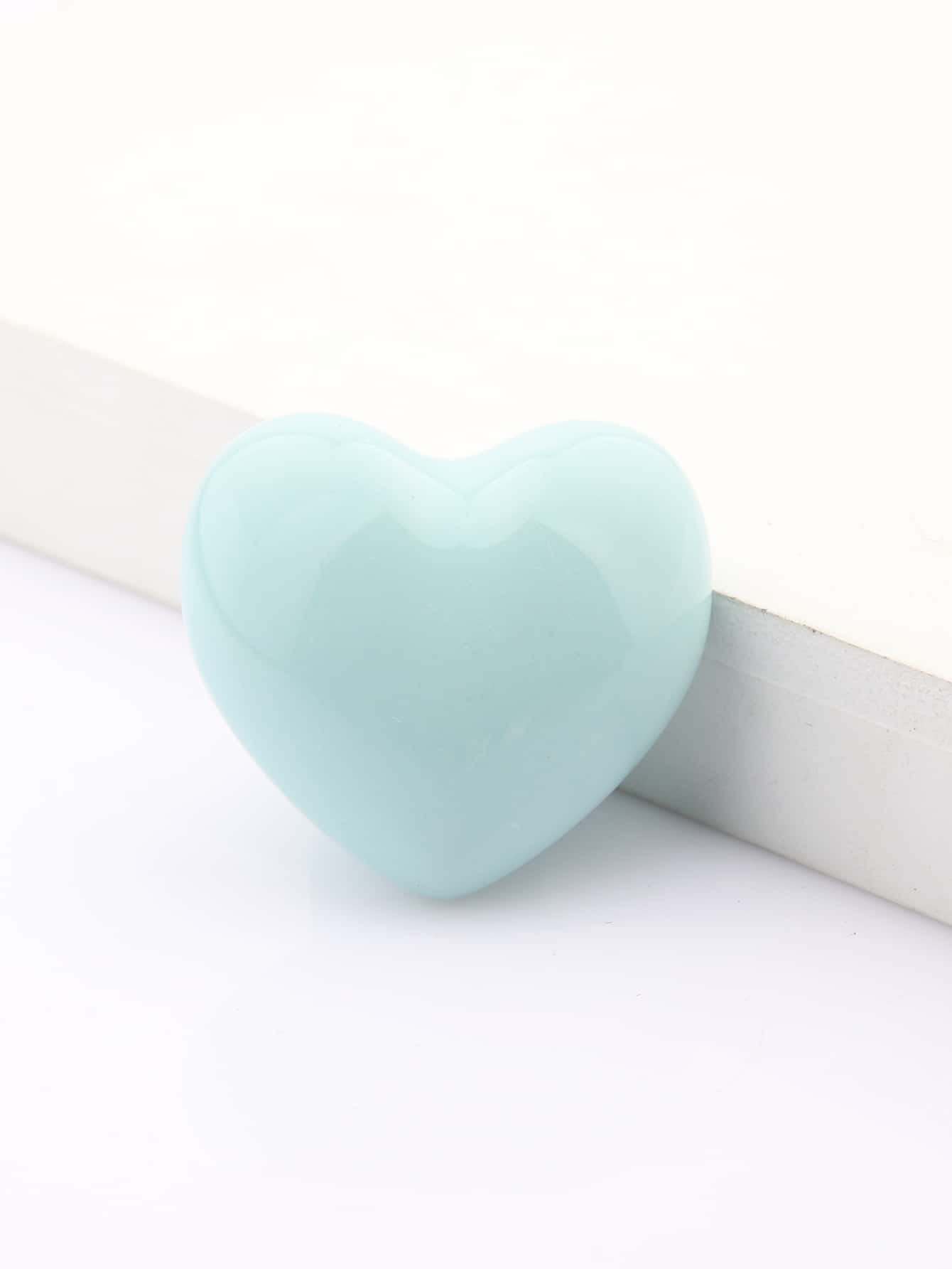 1pc Porcelain Drawer Knob, Heart Shaped Drawer Handle For Home - Mint Green - View 1