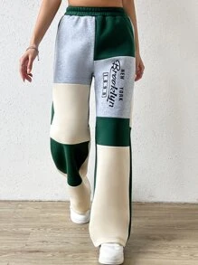 SHEIN Unity 字母圖案撞色衛褲 - 彩色 - 查看 5