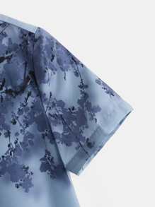 小男童植物圖案襯衫