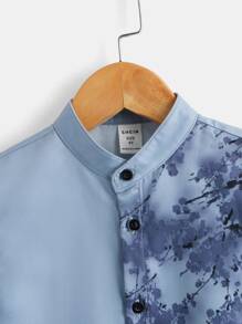 小男童植物圖案襯衫