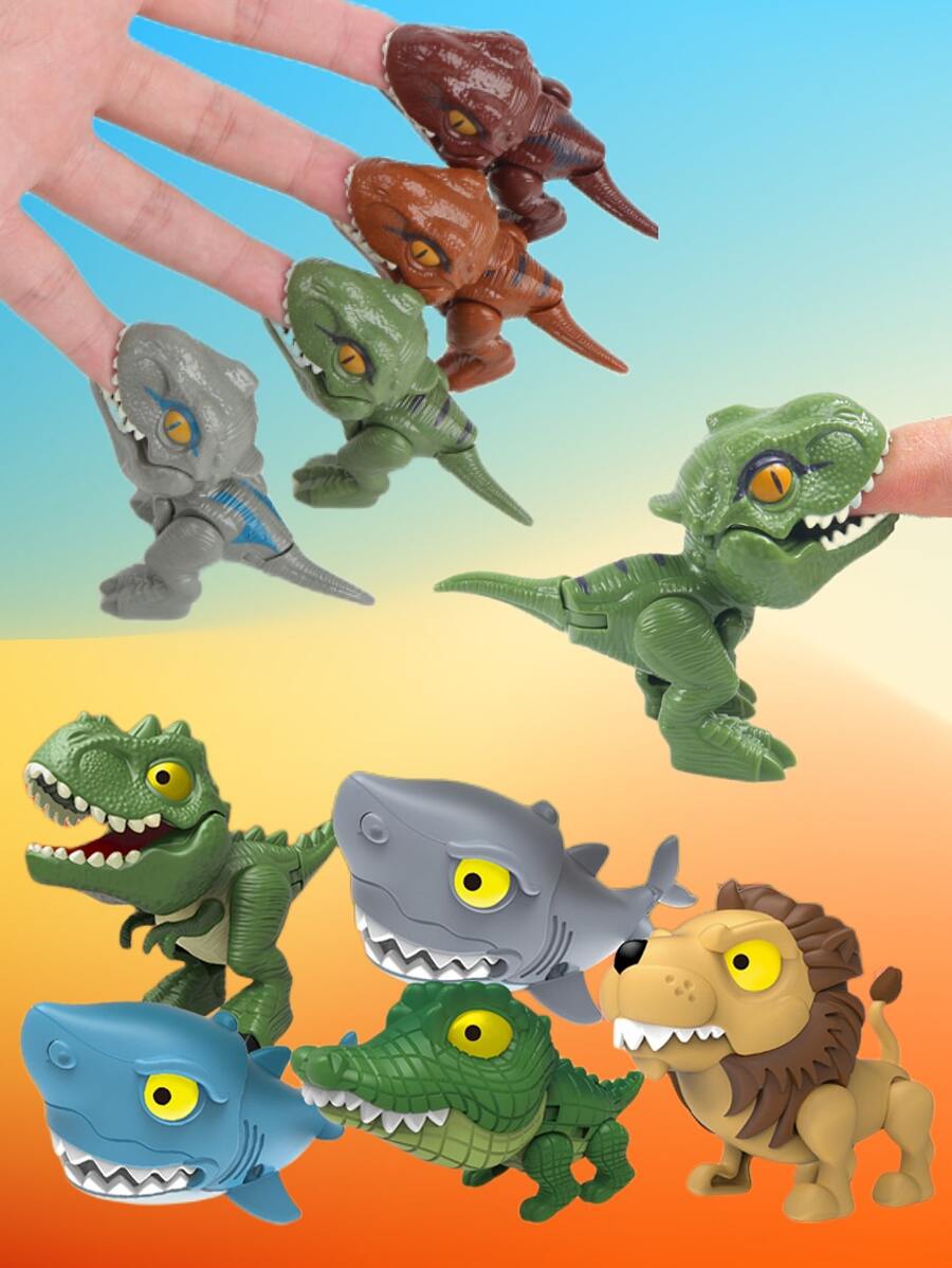 1入組卡通恐龍設計隨機逗貓棒手指袖 - 彩色 - 查看 1