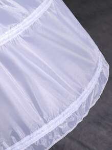 1 chiếc váy lót satin trắng cho nữ dùng cho váy cưới, đám cưới, cosplay, váy lót chữ A có ba vòng thép trang phục Halloween mùa thu dành cho nữ - trắng - Xem 7