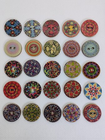 100入組復古幾何樣式鈕扣