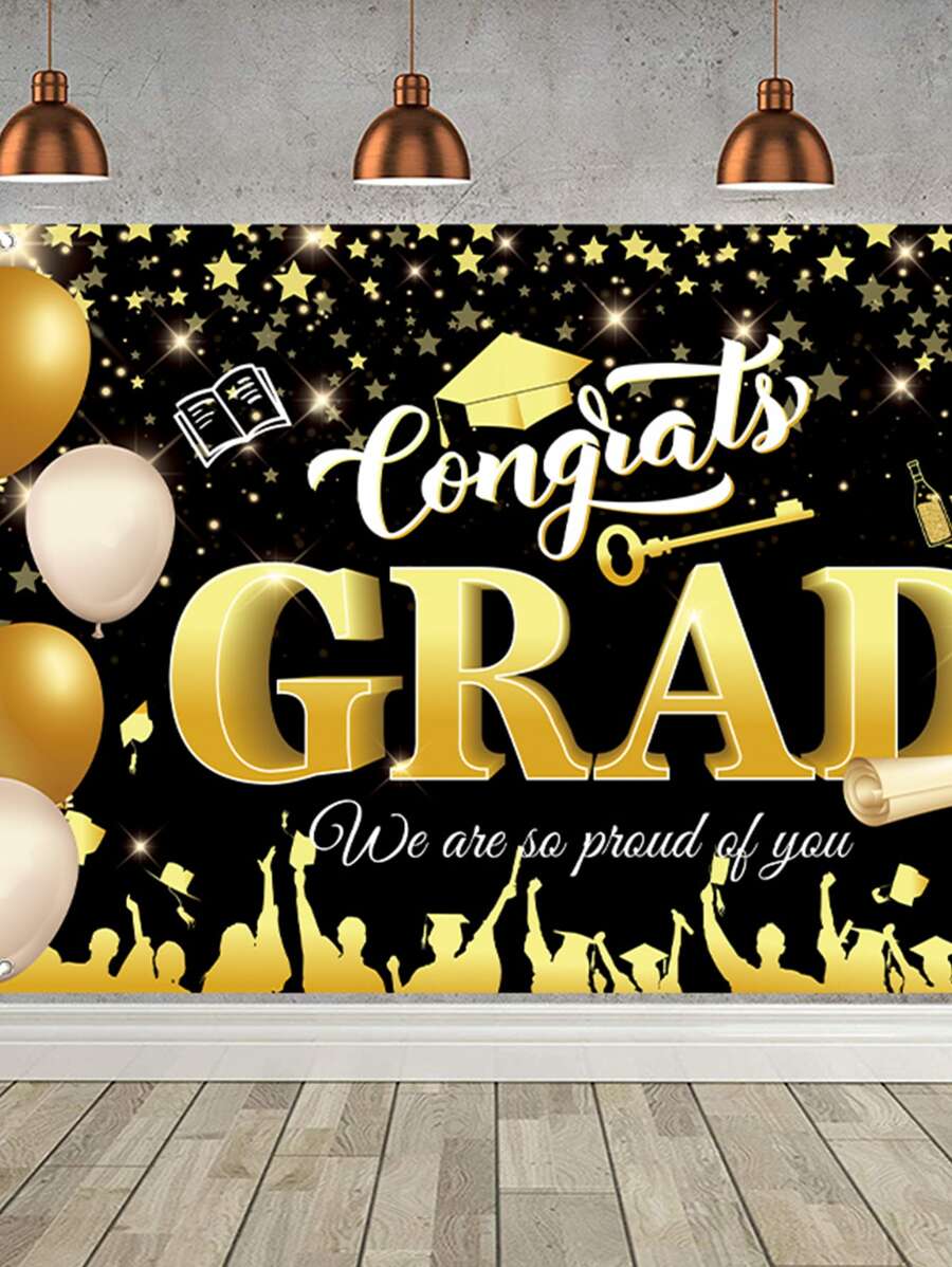 Custom Name Red Gold 2K24 Graduation Backdrop