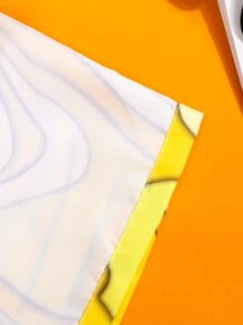 Manfinity Men Random Print Drawstring Waist Swim Trunks - Yellow - View 4