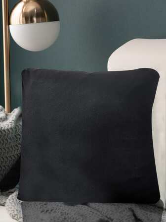 1入組無填充物布藝靠墊套黑色裝飾沙發抱枕套
