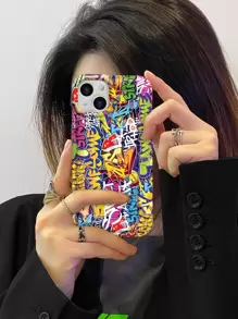 字母圖案絎縫手機殼 - 彩色 - 查看 1