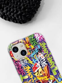 字母圖案絎縫手機殼 - 彩色 - 查看 3
