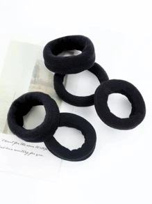 Set de 5 piezas de ligas de pelo sólidas para usar diariamente en ocasiones casuales, sujetadores de cola de caballo, ligas de pelo, bandas de goma para el cabello, coleteros, cuerda para el cabello, ligas de pelo elásticas