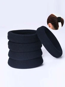 Set de 5 piezas de ligas de pelo sólidas para usar diariamente en ocasiones casuales, sujetadores de cola de caballo, ligas de pelo, bandas de goma para el cabello, coleteros, cuerda para el cabello, ligas de pelo elásticas