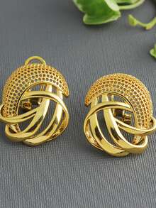 3pcs/set Men Hollow Out Jewelry Set - Yellow Gold - View 5