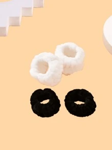 4 Cái/bộ Dây Đeo Tay Tắm Nhiều Màu, Dây Đeo Tay Tắm Polyester Tối Giản Cho Phòng Tắm - Đen và trắng - Xem 3