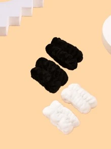 4 Cái/bộ Dây Đeo Tay Tắm Nhiều Màu, Dây Đeo Tay Tắm Polyester Tối Giản Cho Phòng Tắm - Đen và trắng - Xem 4