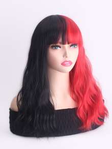 Peluca sintética largo ondulado con tupe - Multicolor - Ver 3