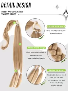 Long Braided Ponytail Extension 30 inch Golden Wrap Around Hair Extensions Ponytail Natural Soft Synthetic Hair Piece for Women