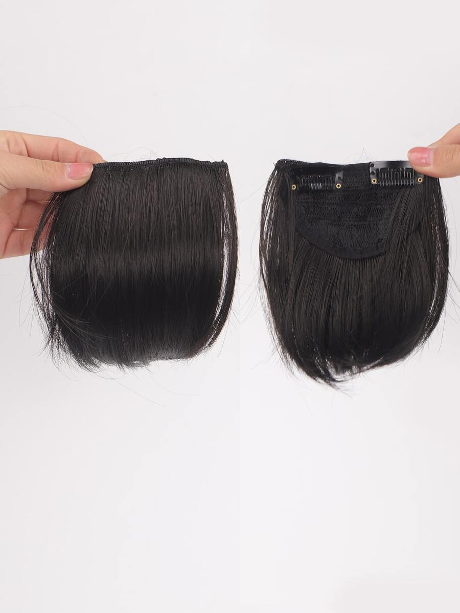 2入組短直筒合成纖維接髮 - 黑色 - 查看 1