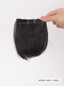 2入組短直筒合成纖維接髮 - 黑色 - 查看 2