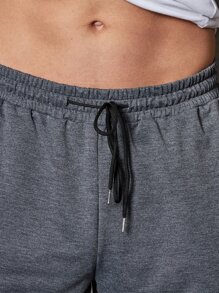 Manfinity Homme Men Plus Drawstring Waist Shorts - Dark Grey - View 4