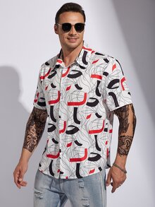 Manfinity Men Plus Allover Print Shirt - Multicolor - View 3