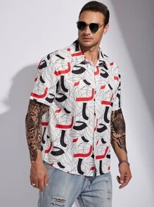Manfinity Men Plus Allover Print Shirt - Multicolor - View 4