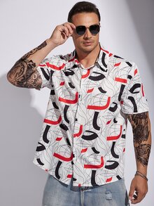 Manfinity Men Plus Allover Print Shirt - Multicolor - View 5