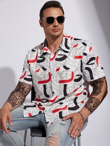 Manfinity Men Plus Allover Print Shirt - Multicolor - View 7