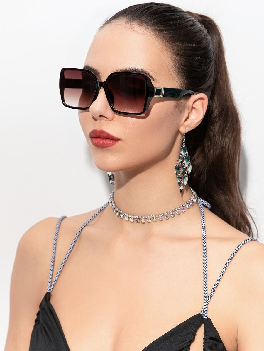 Square Frame Sunglasses - Ombre - View 1