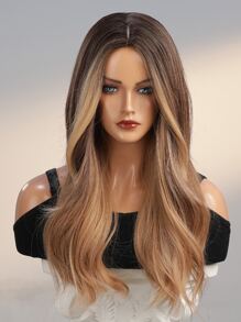 HAIRCUBE Nữ Tóc Giả 24 Inch Ombre Nâu Dài Xoăn Tóc Chia Tay Tóc Tổng Hợp - Nhiều màu - Xem 7