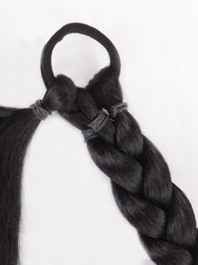 長款編織馬尾辮延長辮30寸黑色圍裹式接髮馬尾自然柔軟合成纖維發片適合女士