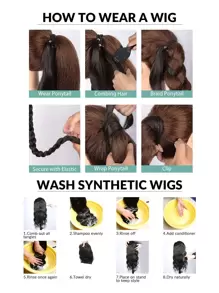 長款編織馬尾辮延長辮30寸黑色圍裹式接髮馬尾自然柔軟合成纖維發片適合女士