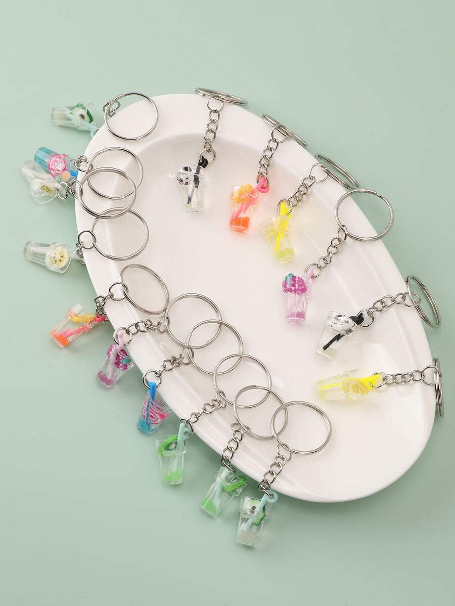 Móc khóa quyến rũ đồ uống 16 chiếc - Nhiều màu - Xem 1