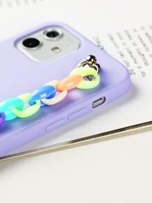 Einfarbige Handyhülle & Kette Design, Handriemen