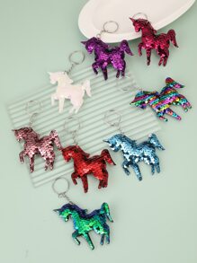 8 Piezas Llaveros De Unicornio Con Purpurina - Multicolor - Ver 1