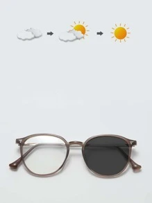 Kính râm đổi màu, Kính thời trang bằng nhựa, Mẫu cổ điển cho kỳ nghỉ du lịch ngoài trời, Chống tia UV, Thích hợp cho máy tính/Đọc sách/Chơi game/TV/Di động, Gọng nhựa tròn, Giảm mỏi mắt, Kính râm thời trang chống ánh sáng xanh Trang phục thanh lịch Gia đình đi chơi Du lịch Kỳ nghỉ Kỳ nghỉ cho Kỳ nghỉ bãi biển mùa hè, Ngoài trời, Du lịch - màu nâu - Xem 4