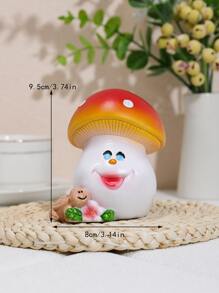 1pc Polyresin Decoration Craft, Cute Cartoon Mushroom Design Decoration Object For Home - Multicolor - View 4