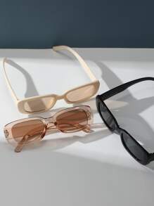 Kính râm 3 cặp khung vuông cho kỳ nghỉ hè Kính râm Kính râm đi biển - Nhiều màu - Xem 3