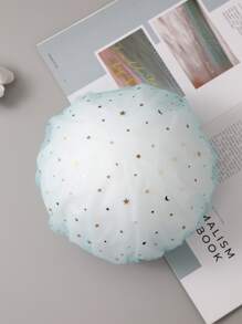 1入組PE浴帽星形圖案雙層防水浴室浴帽 - 藍色 - 查看 4