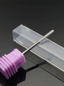 Easy Nail 1支钨钢指甲钻头，3/32英寸柄径，专业美甲师用品，适用于电动角质去除器、去除死皮，无香型指甲清洁工具 - 紫色 - 查看 3
