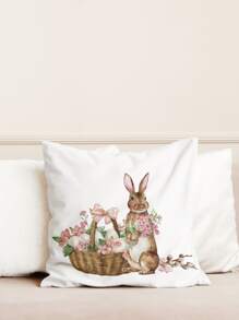 1 Thỏ & Họa Tiết Hoa Trang Trí Ném Gối, Vải Dễ Thương Đệm Cho Phòng Khách, Trang Trí Nhà Cửa - Nhiều màu - Xem 2